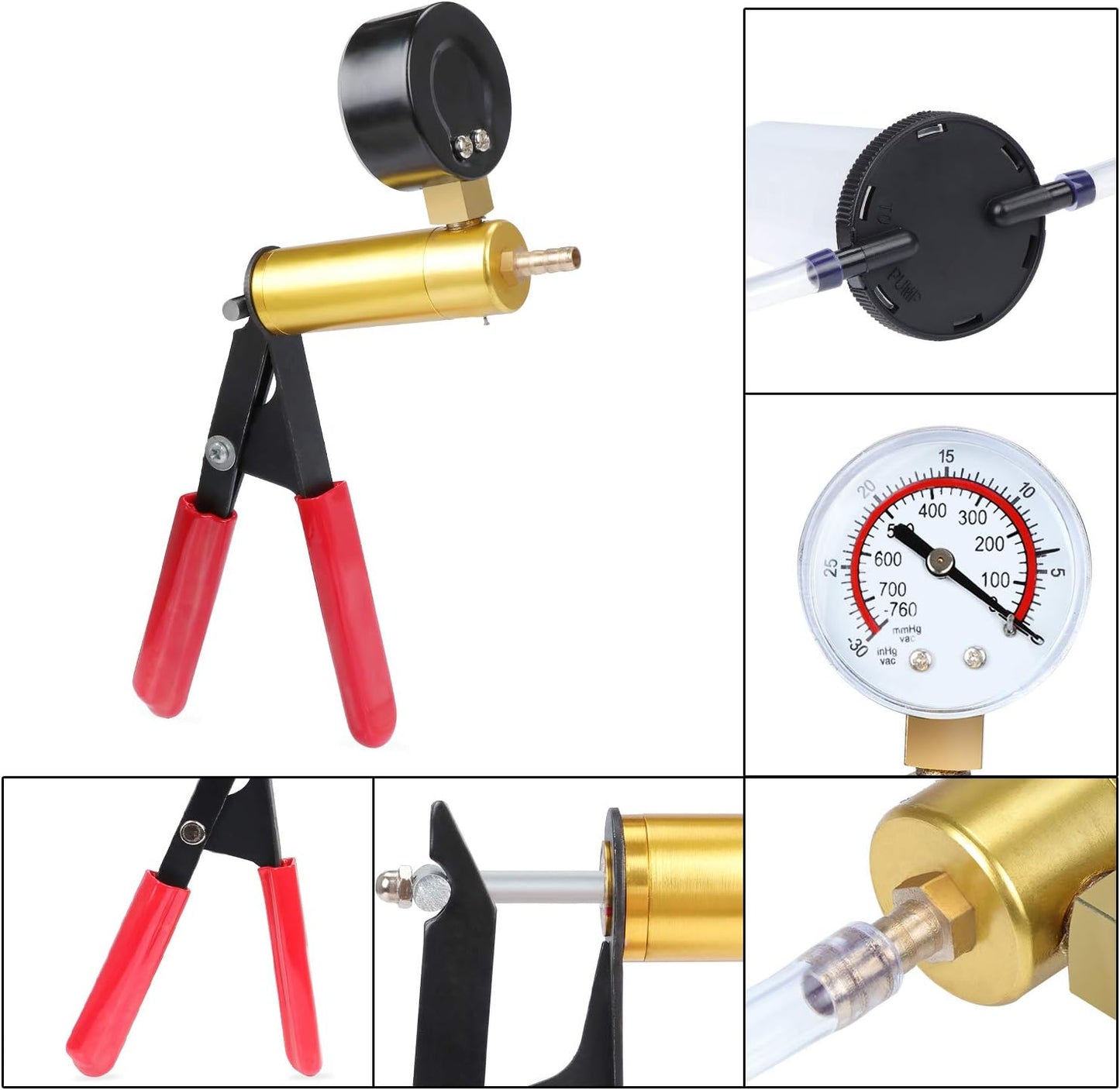 Vakuumpumpe Vakuumtester Bremsentlüftungssatz Mit Vakuummeter, Adapter Für Kraftfahrzeuge, LKW Und Motorräder