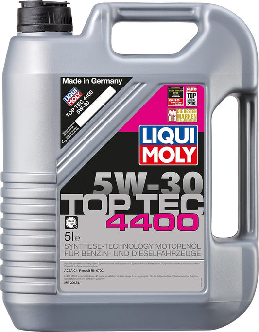 LIQUI MOLY Top Tec 4400 5W-30 | 5 L | Synthesetechnologie Motoröl | Art.-Nr.: 3751, Farblos