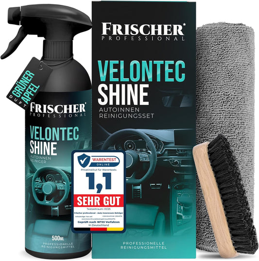 Auto Innenraum Reiniger Set 500Ml - Cockpitpflege Für Die Innen Reinigung Von Kunststoff, Polster, Leder & Armaturen - Autopflege Mit Microfaser & Bürste - Cockpit Reiniger