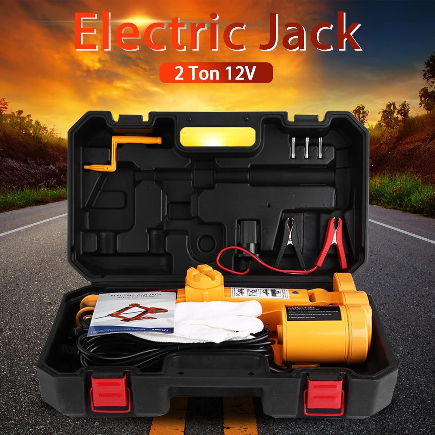 Elektrischer Wagenheber 2T, 12V Scherenwagenheber Und Reifenwechsel Scherenlift Mit Einer Kleinen Leuchte,Tragbare Arbeitssparende Bodenheber Für Schnell Wechselnde Reifen(Gehoben12-35 Cm)
