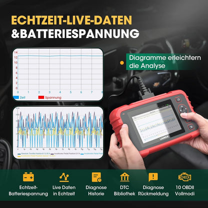 LAUNCH CRP129X OBD2 Diagnose Android,4 Systemdiagnosen Mit Öl-Reset,Epb / SAS / TPMS Und Gasannahme,Autovin Für Kleine Läden Und Heimwerker (Upgrade Von CRP129)