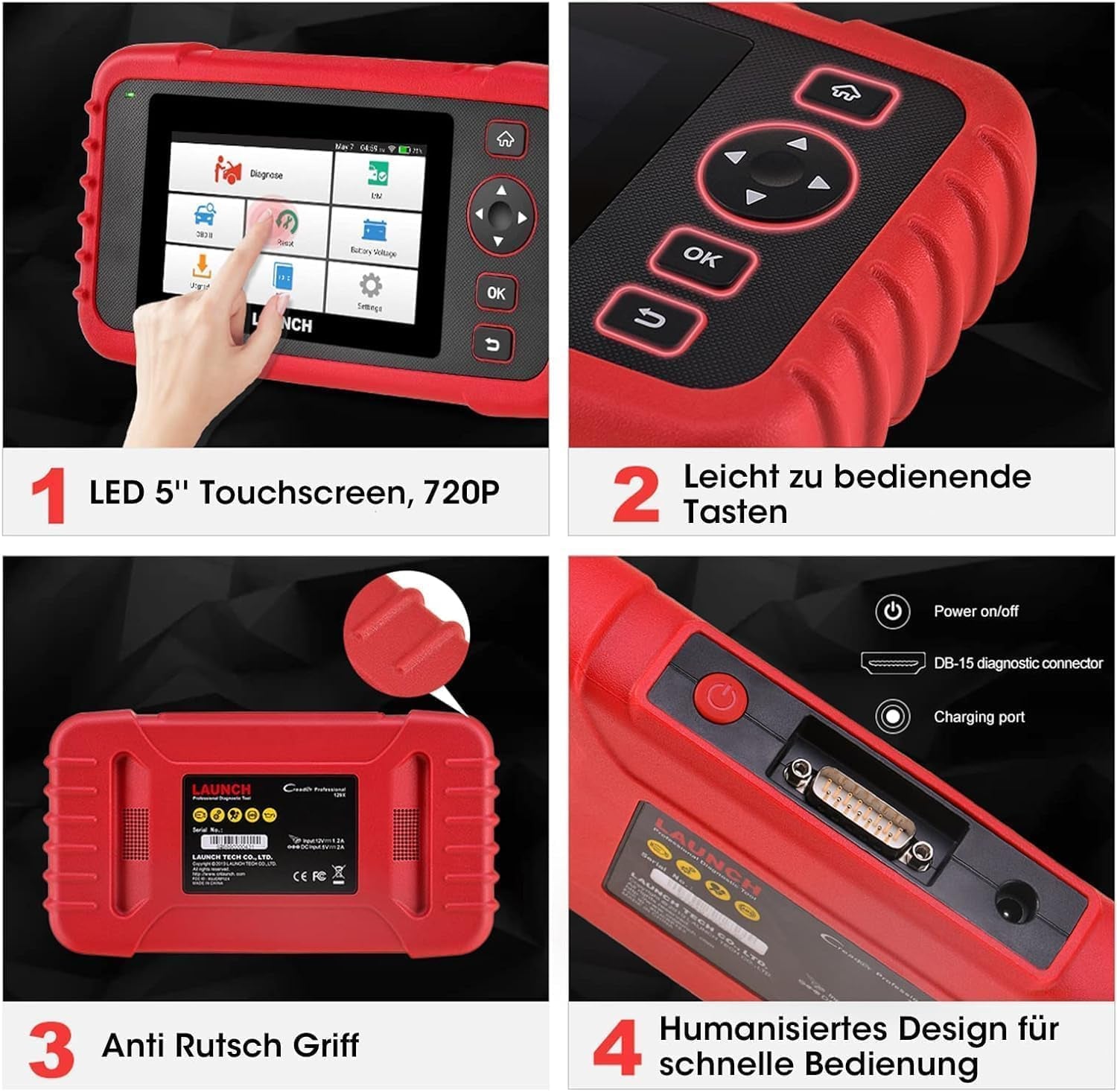 LAUNCH CRP129X OBD2 Diagnose Android,4 Systemdiagnosen Mit Öl-Reset,Epb / SAS / TPMS Und Gasannahme,Autovin Für Kleine Läden Und Heimwerker (Upgrade Von CRP129)